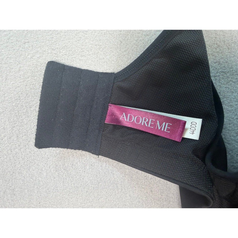 Adore Me Alysha Black Grey Mesh Unlined Underwire Support Bra 44DDD - Picture 4 of 6
